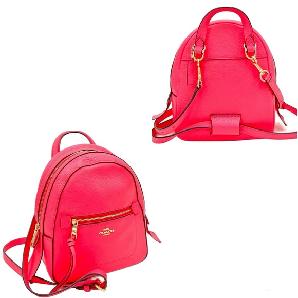 Coach Andi Convertible Leather Backpack Crossbody in Bright Magenta Pink - Picture 3 of 14